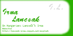 irma lancsak business card